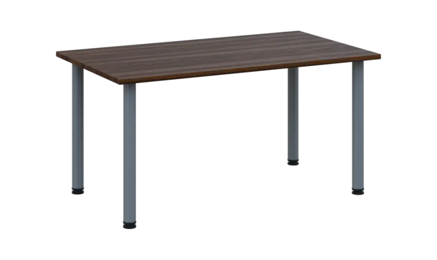 CRTR 140 jídelní stůl, kovová podnož stříbrná, deska 25 mm, 1394x800 mm, ořech královský